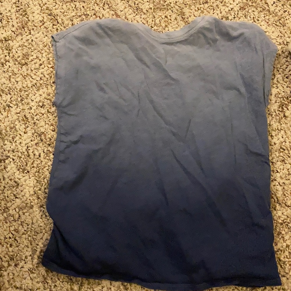 Blue ombré tank with twist back